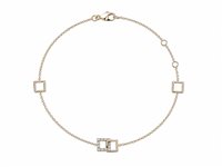 Bracelet Woman in Gold Zircone BR FILO CON QUADRI